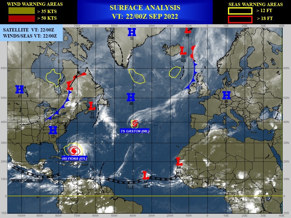 18W gradually approaching Northern Luzon and intensifying//17W//96W//15E(NEWTON)//HU 07L(FIONA)CAT4// TS 08L(GASTON)//22/09utc