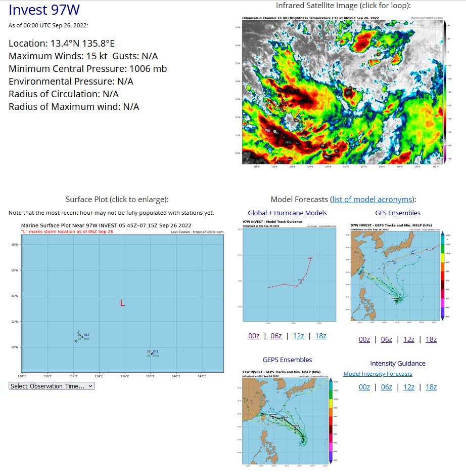 18W(NORU): Rapid Intensification(RI) expected next 36h//TS 19W(KULAP)//Invest 97W//TS 09L(IAN): RI likely after 24h,26/06utc