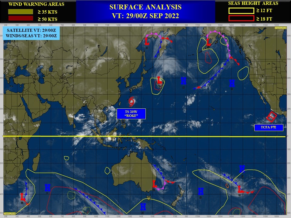 Typhoon 20W(ROKE)peaking above forecast//19W(KULAP)strong ETT//18W(NORU)peaked as a CAT5//09L(IAN)landfall at 135KT//29/15utc