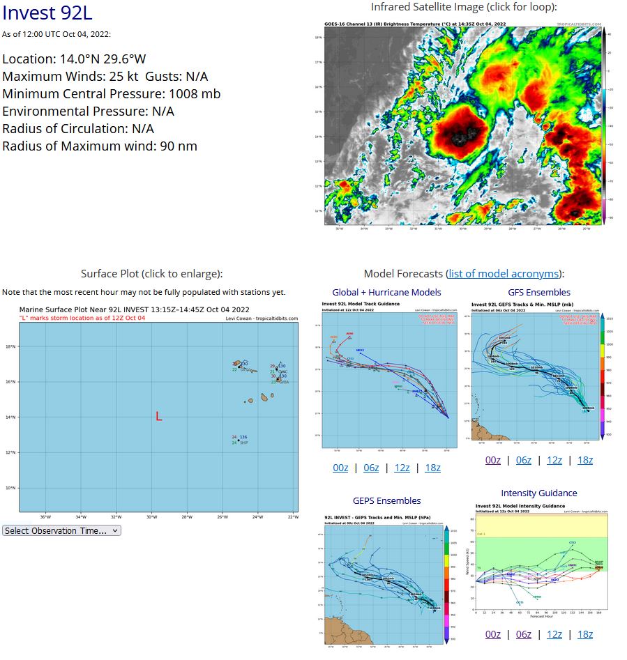 Eastern Tropical Atlantic: A broad low pressure system located a few hundred miles  west-southwest of the Cabo Verde Islands continues to produce a  large area of showers and thunderstorms.  Environmental conditions  are currently conducive for development, and a tropical depression  is likely to form during the next day or so while moving  northwestward at about 10 mph over the eastern tropical Atlantic.   Upper-level winds are expected to become less conducive for  development by Wednesday and Thursday. * Formation chance through 48 hours...high...80 percent. * Formation chance through 5 days...high...80 percent.