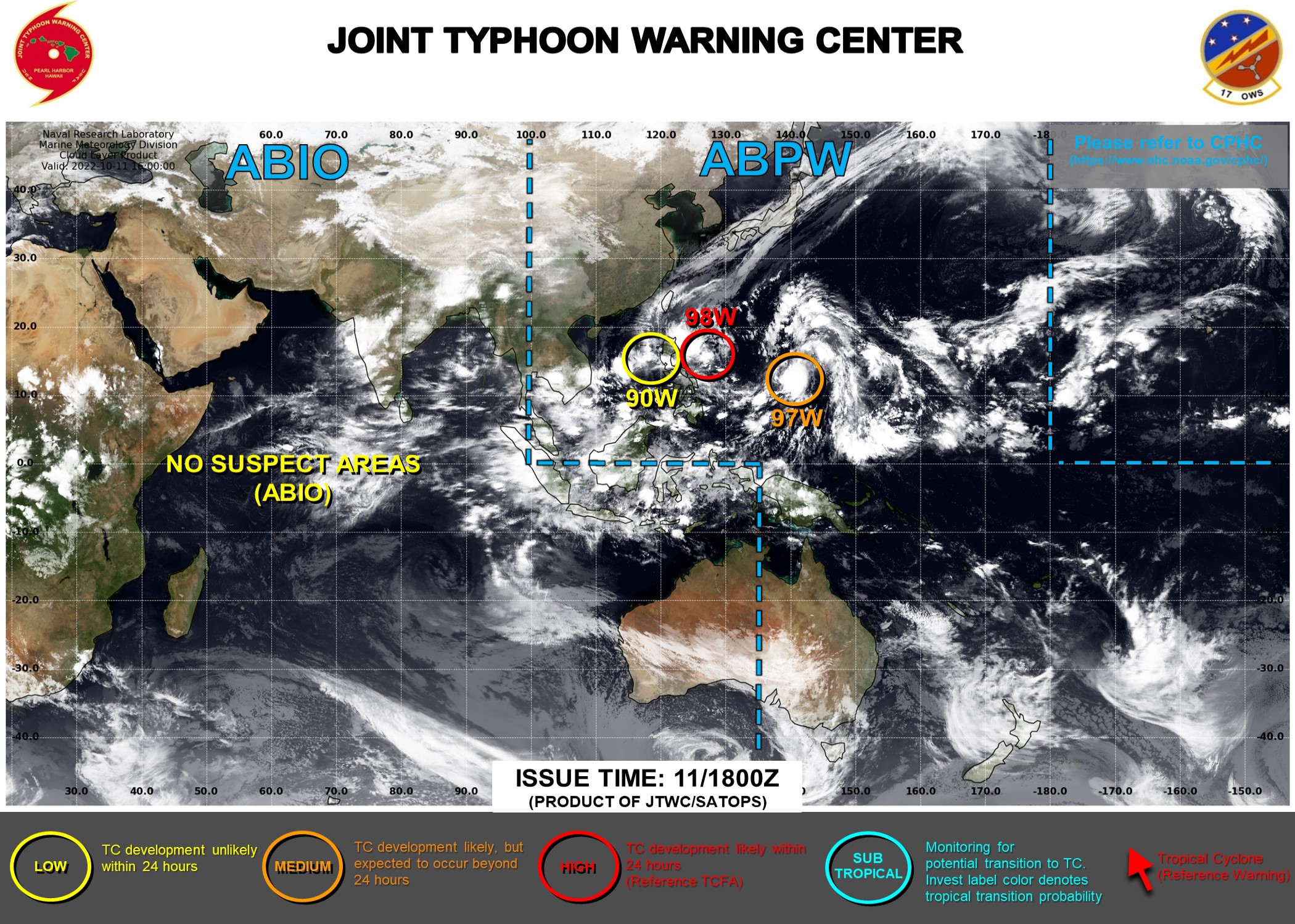 JTWC IS ISSUING 3HOURLY SATELLITE BULLETINS ON INVEST 98W..