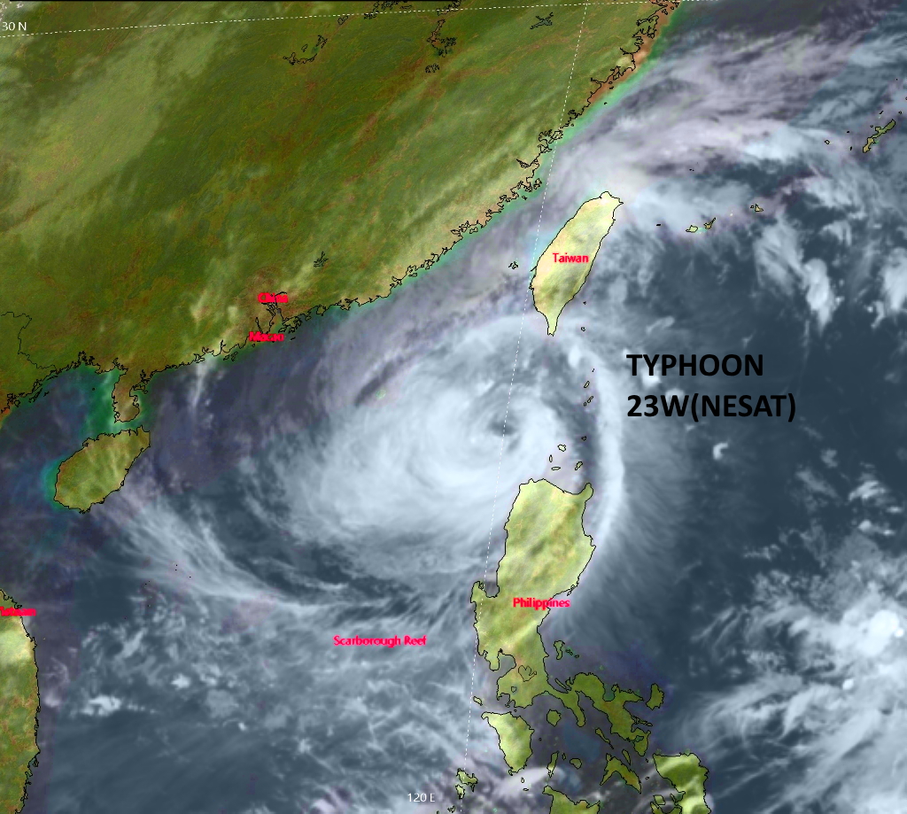 Typhoon 23W(NESAT): +35knots/24h, to peak within 36h//Invest 91W: TCFA issued but still subtropical//1609utc