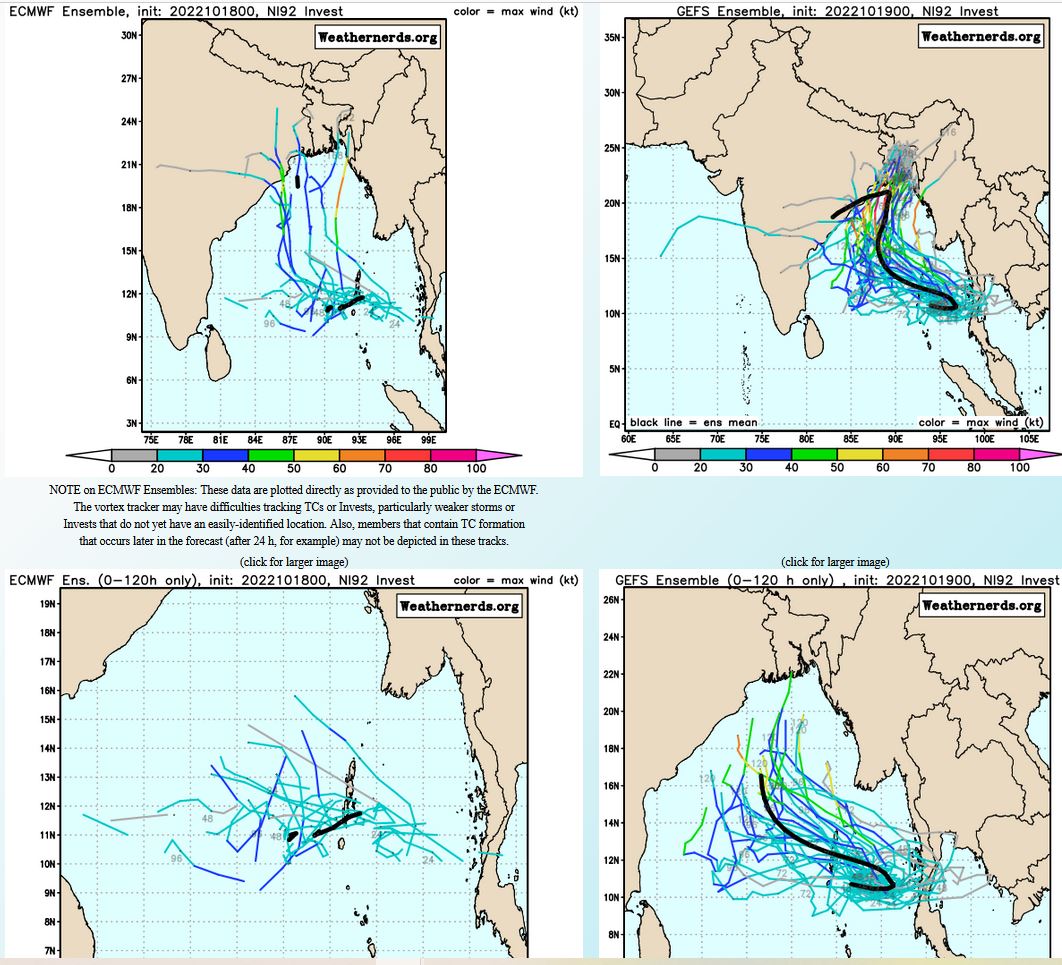 GLOBAL MODELS ARE IN GOOD AGREEMENT THAT 92B WILL CONTINUE TO TRACK  GENERALLY NORTHWESTWARD.