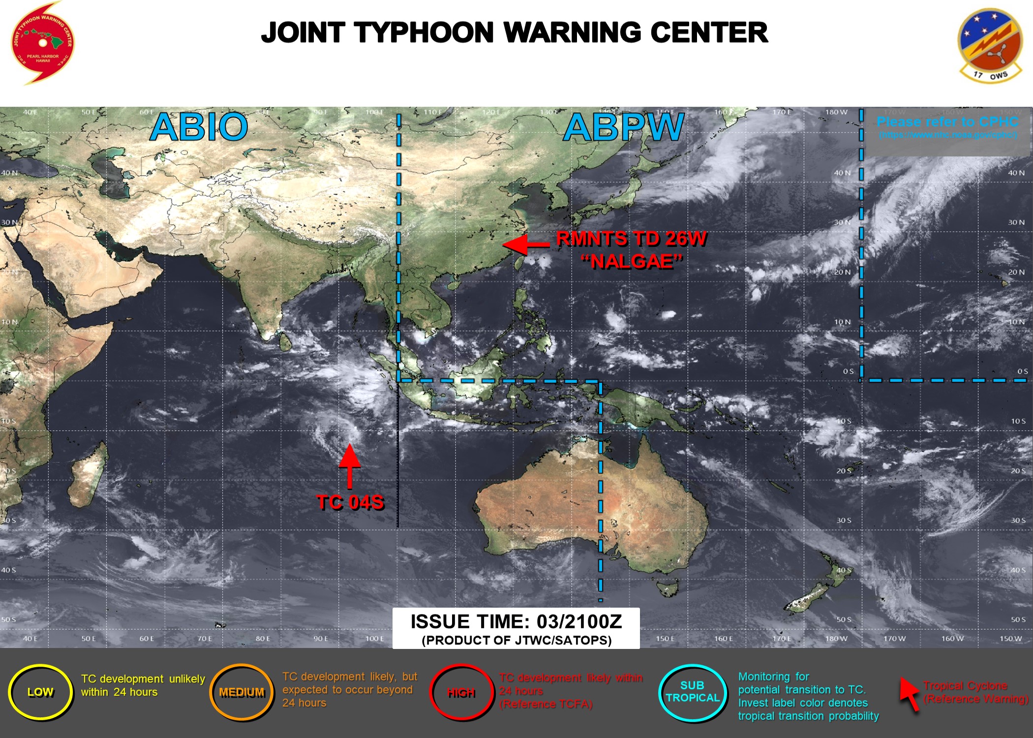 South Indian: still active with TC 04S//Invest 95W//16L(MARTIN): powerful ETT//TD 15L(LISA) over-land//0400utc