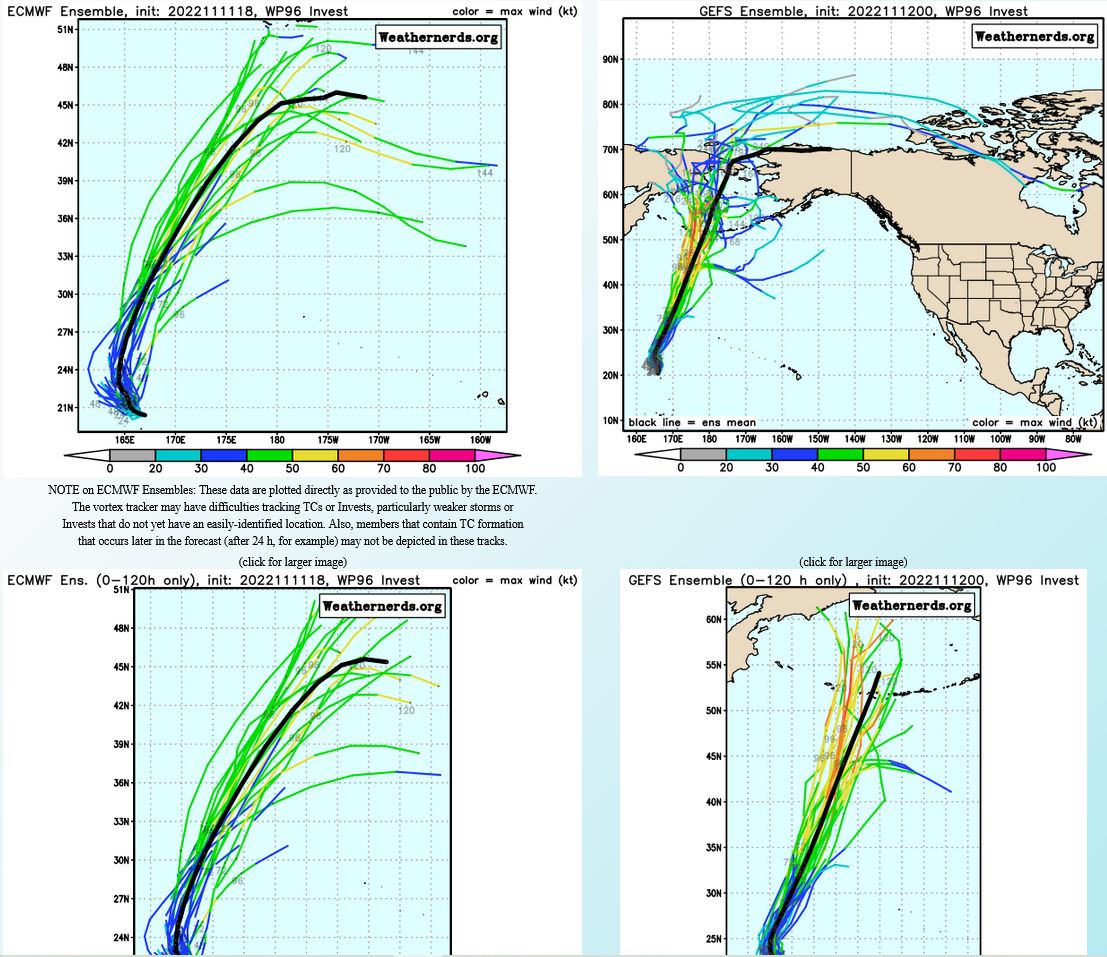GLOBAL  MODELS SUGGEST THE SYSTEM WILL TRACK WESTWARD AND DO A SHARP RECURVE TO  THE NORTH-NORTHEAST WITH THE PASSING OF A TRANSIENT RIDGE AND START THE  TRANSITIONS TO A SUBTROPICAL AND THEN EXTRATROPICAL LOW OVER THE NEXT  SEVERAL DAYS.