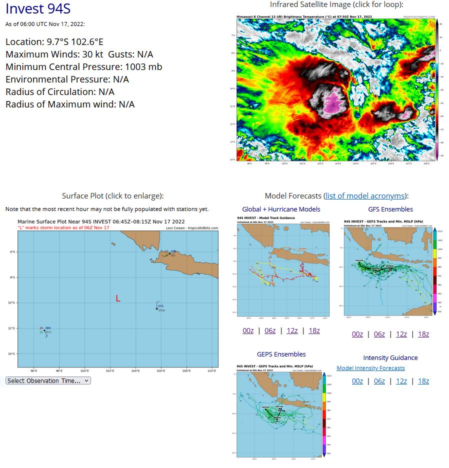 Indian Ocean: Invest 94S: 2nd Tropical Cyclone Formation Alert//Invest 94B// GTHO maps// 1706utc