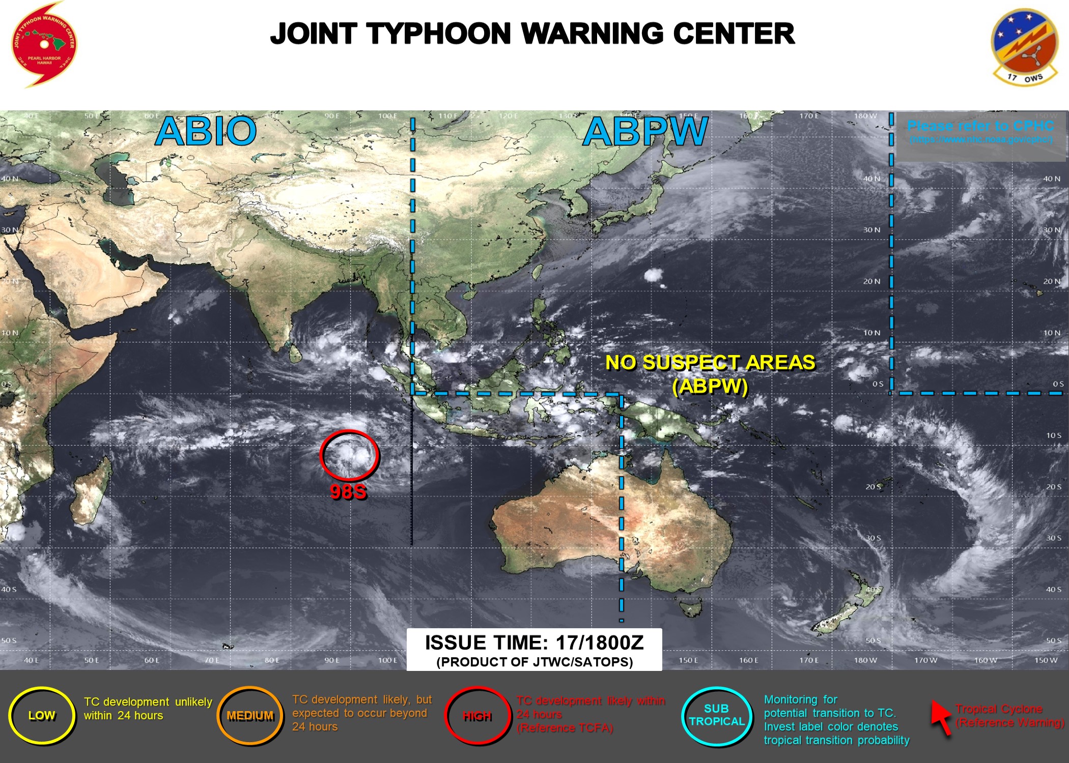 JTWC IS ISSUING 3HOURLY SATELLITE BULLETINS ON THE REMNANTS OF TC 07A AND ON INVEST 98S.