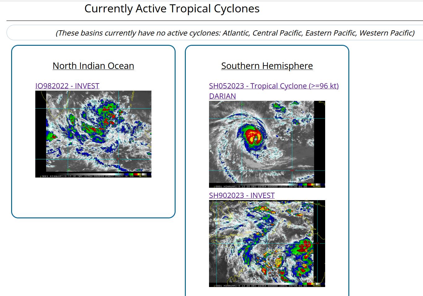 05S(DARIAN): Rapid Intensification: +45knots/24h from CAT 1 to Strong CAT 3 US//Invest 94W//Invest 98B//Invest 90S// 2009utc