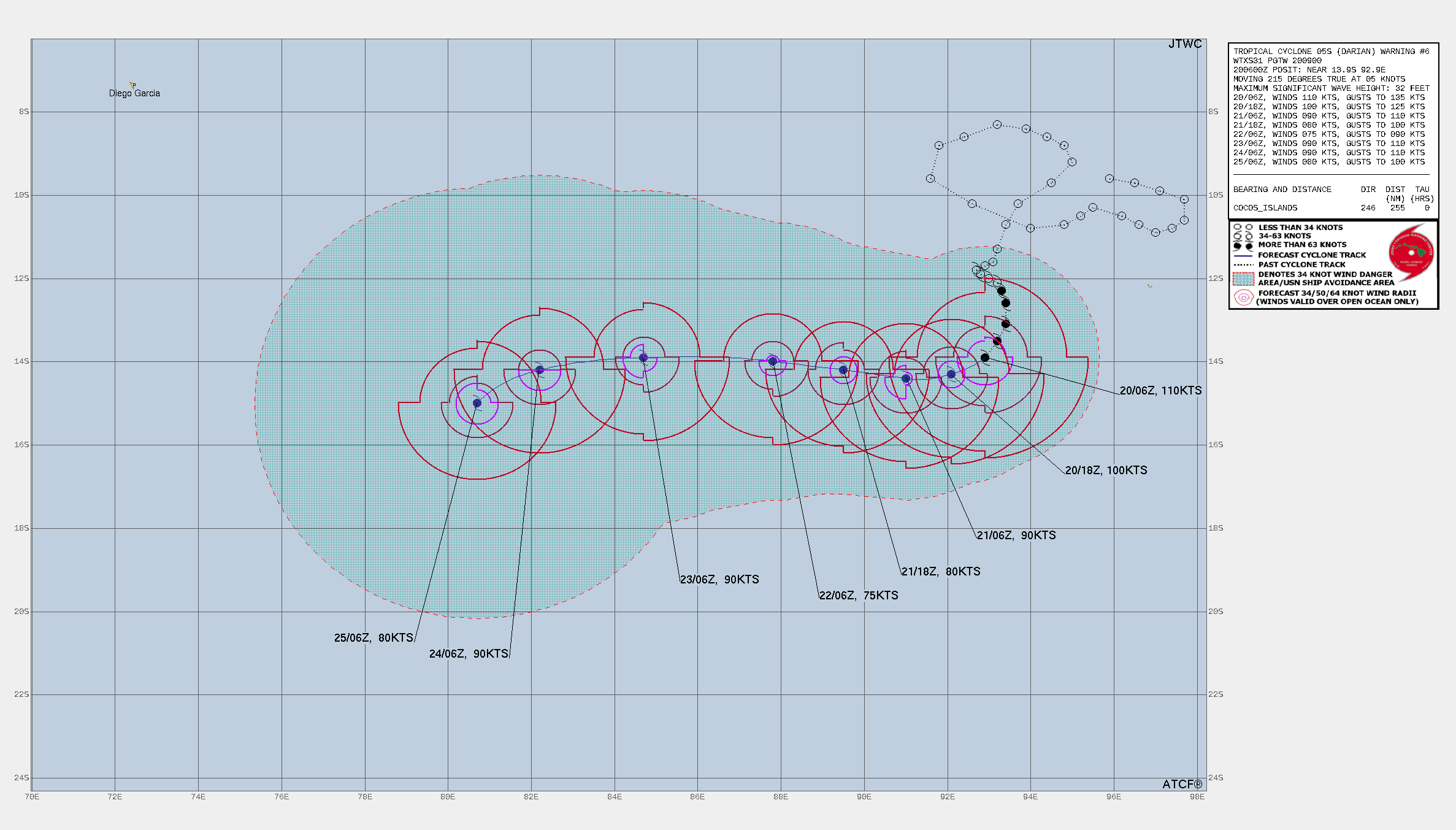 05S(DARIAN): Rapid Intensification: +45knots/24h from CAT 1 to Strong CAT 3 US//Invest 94W//Invest 98B//Invest 90S// 2009utc