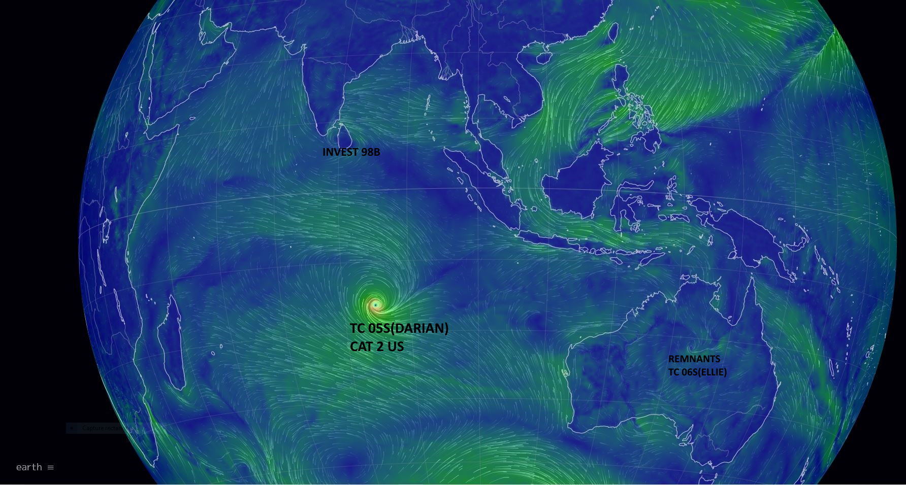 CAT 2 US TC 05S(DARIAN):short-term intensification again//Invest 98B// 2519utc CAT 2 US TC 05S(DARIAN):short-term intensification again//Invest 98B// 2519utc
