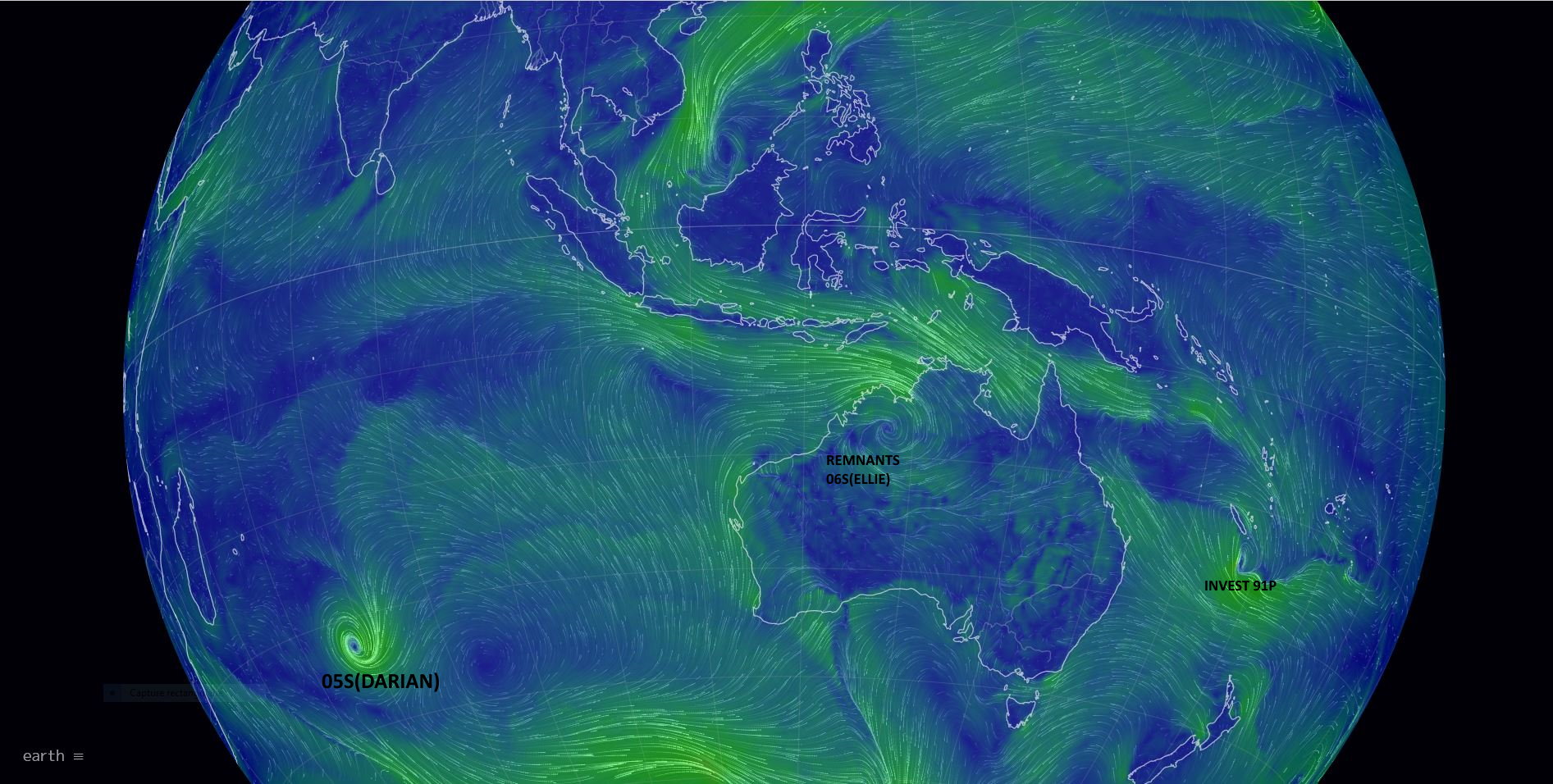 05S(DARIAN): subtropical,ETT forecast by 36/48h//Over-land remnants of TC 06S(ELLIE) still alive//Invest 91P:subtropical//3109utc