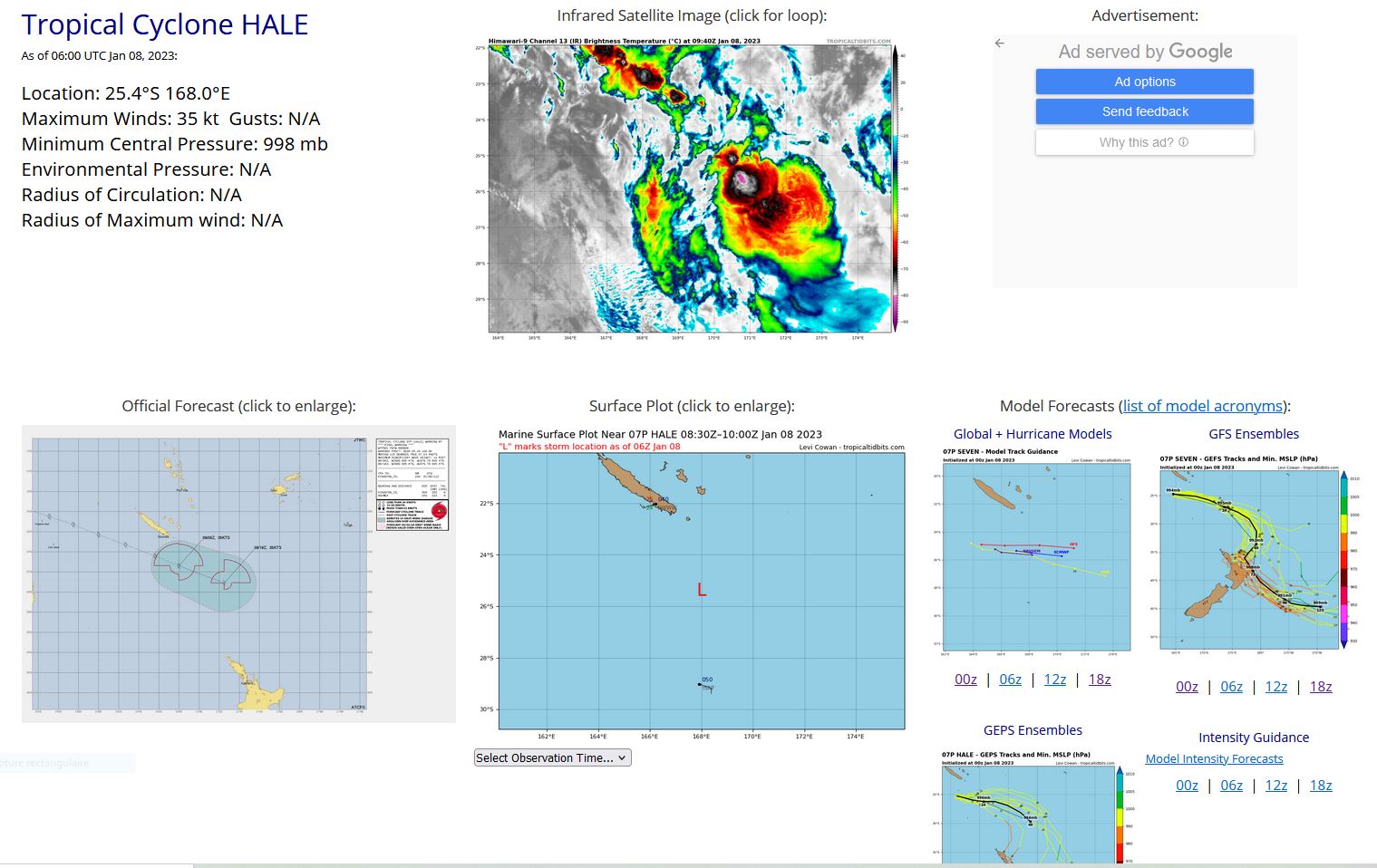 TC 07P(HALE) now subtropical//Invest 95P on the map// 10 Day ECMWF storm tracks// 0809utc