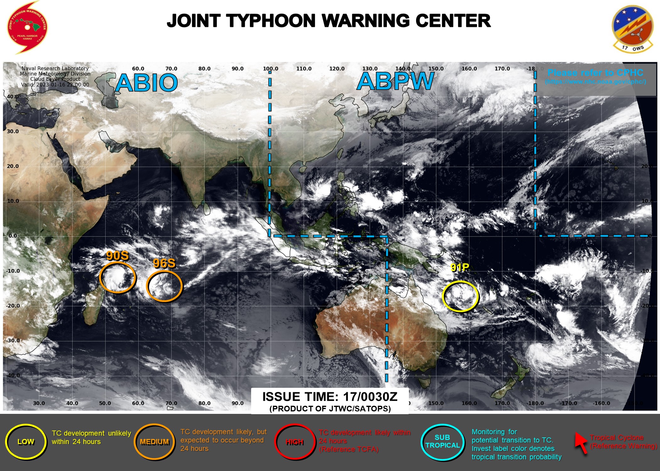 JTWC IS ISSUING 3HOURLY SATELLITE BULLETINS ON INVEST 96S.