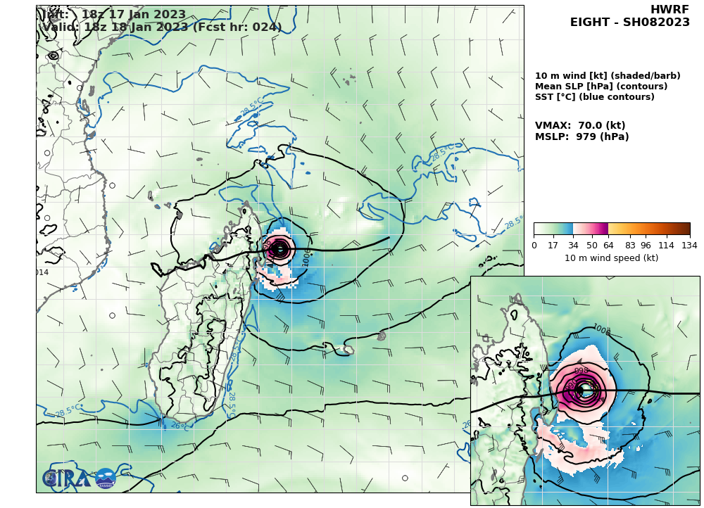 TC 08S intensifying,rapidly moving towards MADA//TC 09P intensifying// Invest 90S//Invest 92P//3 week GTHO maps// 1803utc