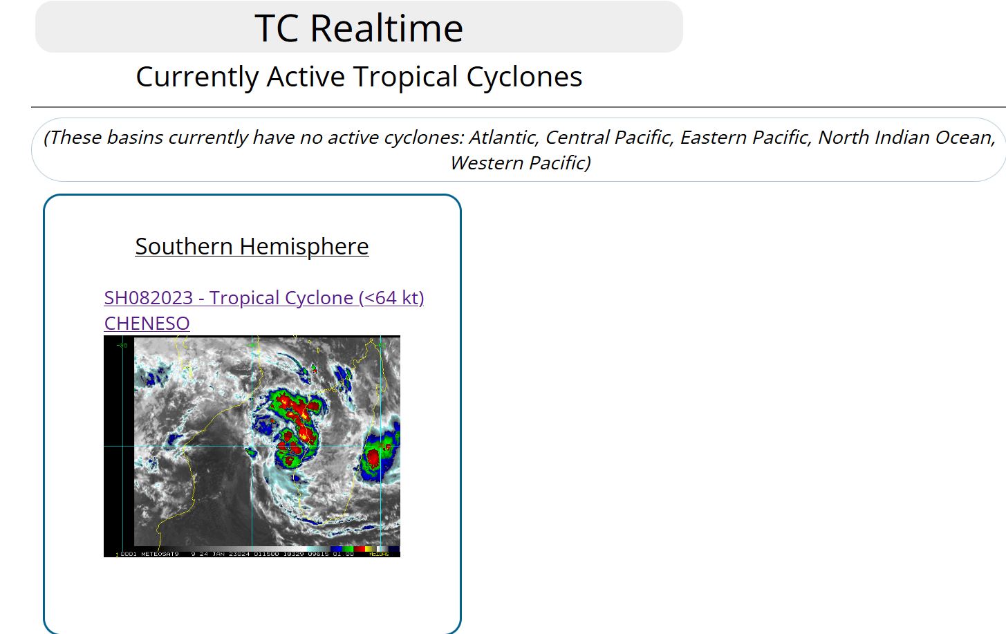 TC 08S(CHENESO) forecast to reach Typhoon intensity by 36h over the warm MOZ Channel//2403utc