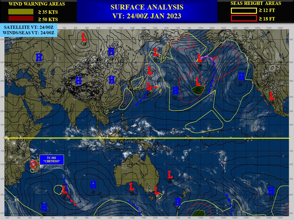 TC 08S(CHENESO) forecast to reach Typhoon intensity by 36h over the warm MOZ Channel//2403utc