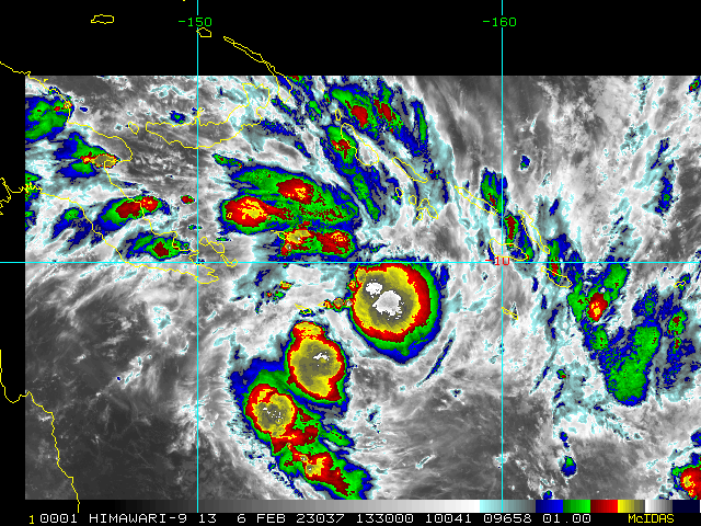 ANIMATED EIR AND A 061127Z  AMSU-B 89GHZ MICROWAVE IMAGE DEPICT DEEP FLARING CONVECTION  SURROUNDING A STILL DISORGANIZED LOW LEVEL CIRCULATION (LLC).