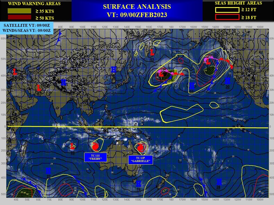 TC 11S(FREDDY) set to re-intensify after 36h//TC 12P(GABRIELLE) intensifying and peaking by 36h//Invest 94S: TC Formation Alert//0903utc