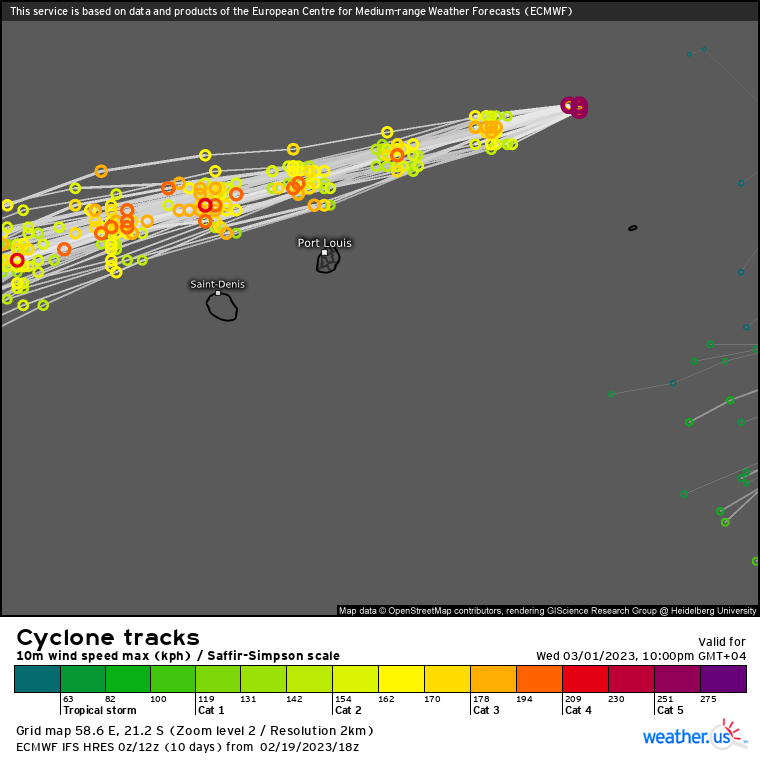 TC 11S(FREDDY) peaked at CAT 5 US again now CAT 4 tracking North of Mauritius and Réunion islands//Invest 99W//Invest 93S//2003utc
