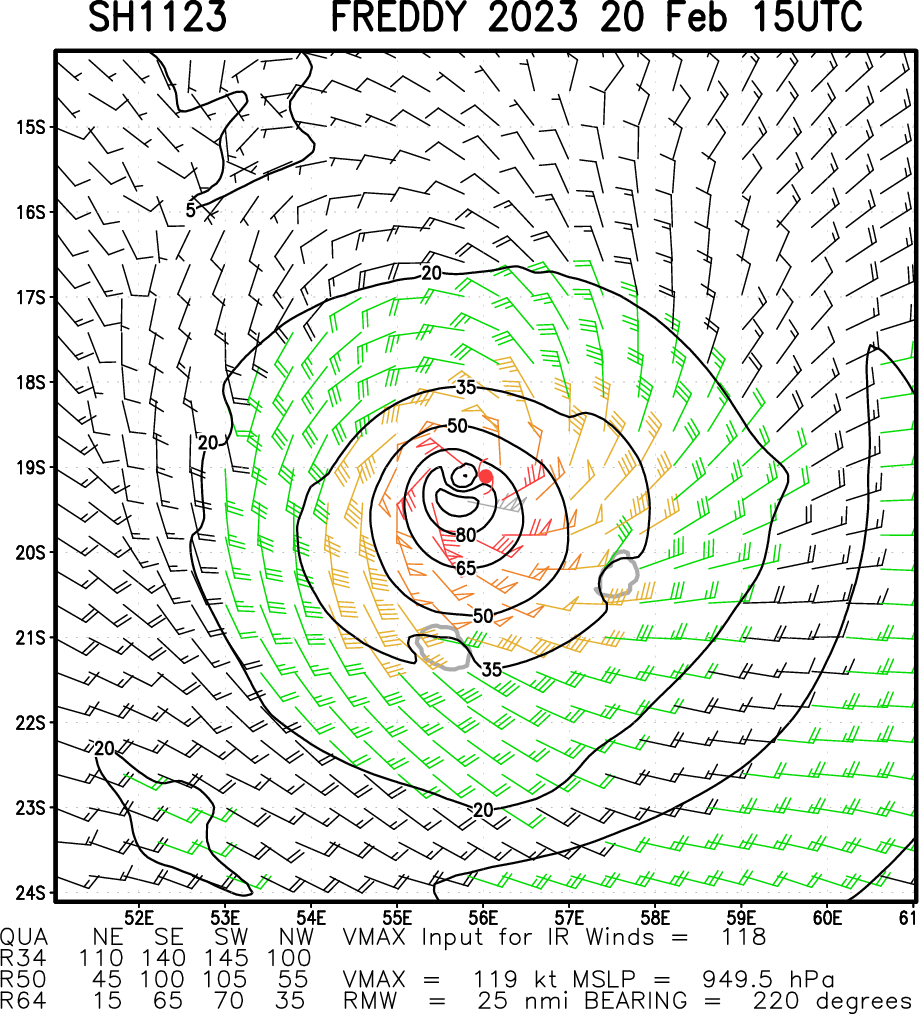 TC 11S(FREDDY)set to make landfall near Mananjary/MADAGASCAR shortly after 24h as a strong CAT3 US//Invest 99W//Invest 93S// 2015utc