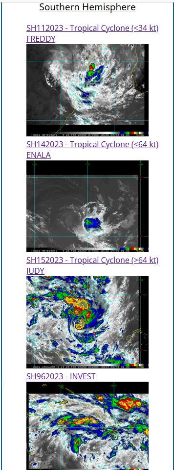 TC 15P(JUDY) CAT 1 US intensifying and bearing down on Port Vila//TC 14S(ENALA)//Invest 96P//TC 11S(FREDDY) remnants//2809utc