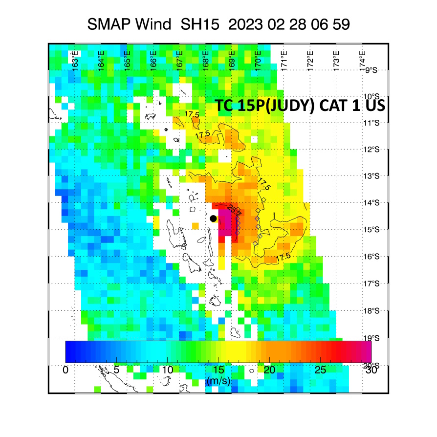 TC 15P(JUDY) rapid intensification past 24h now CAT 2 US tracking almost over PORT VILA and forecast to peak at 110knots by 48h//2821utc