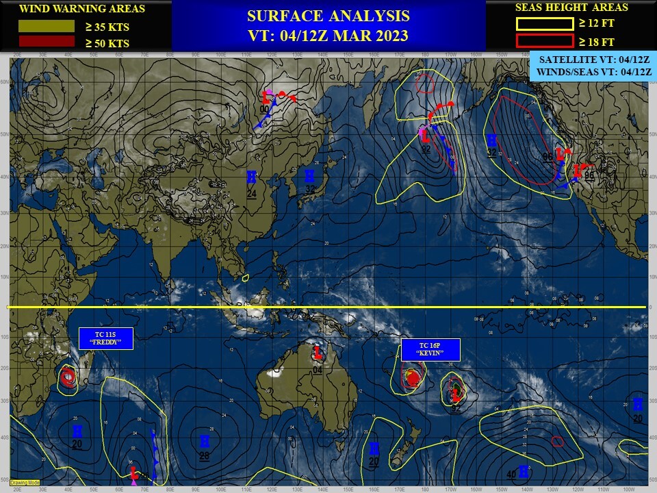 TC 16P(KEVIN) CAT 4 US rapidly weakening next 24h//TC 11S(FREDDY) new lease of life up to CAT 1 US by 36h//SS 15P(JUDY)//0415utc