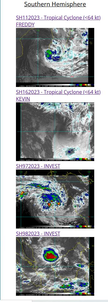 TC 11S(FREDDY) set to turn North-westward and gradually intensify next 36h//SS 16P(KEVIN) still significant//Invest 97P//Invest 98S//0603utc