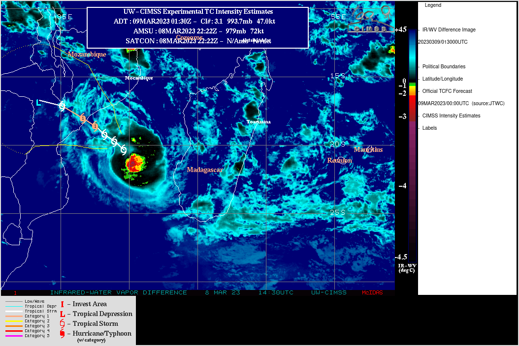 Much weakened TC 11S(FREDDY) set to re-intensify forecast landfall near Quelimane/MOZ//Invest 97W//Invest 99P//0903utc