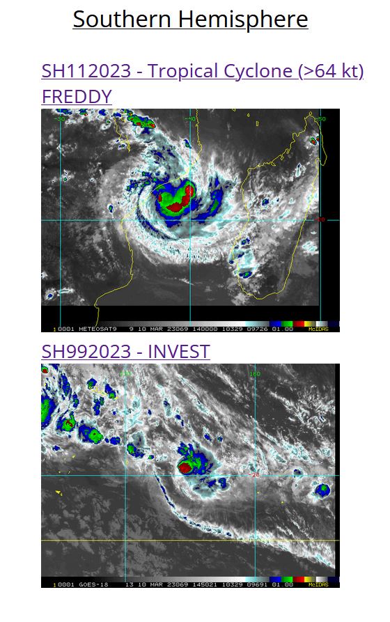 TC 11S(FREDDY) intensifying and making landfall within 24h near Quelimane-MOZ//Invest 99P Tropical Cyclone Formation Alert//1015utc