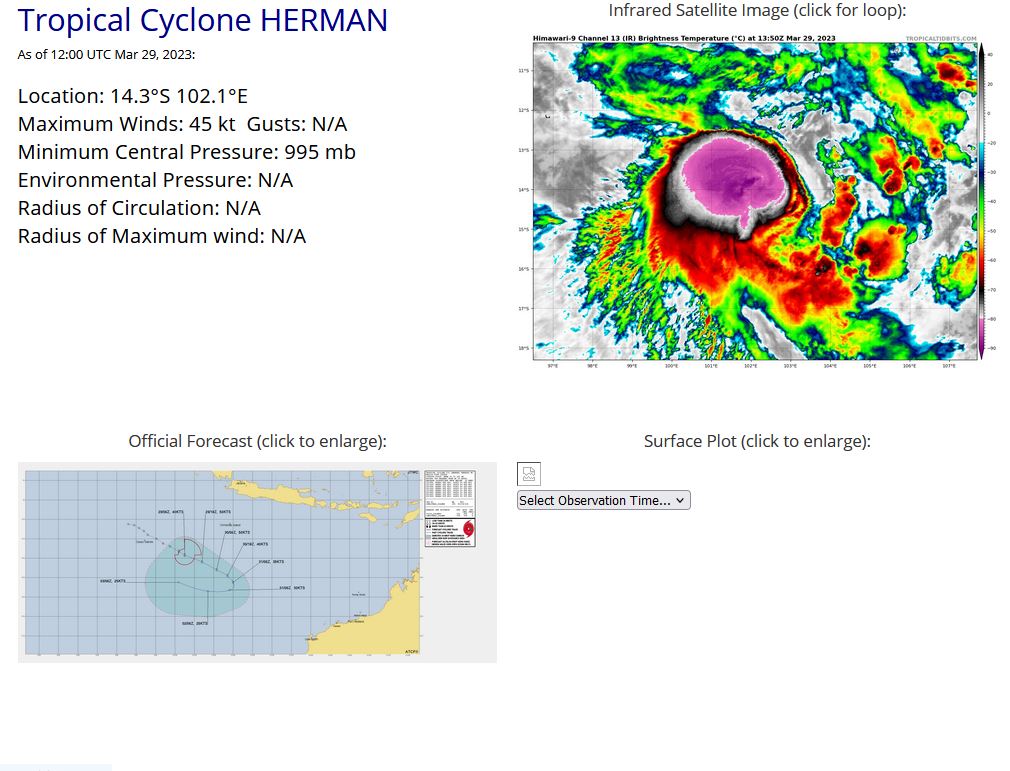 TC 17S(HERMAN) forecast to peak within 24hours// 3 week GTHO maps// 2915utc