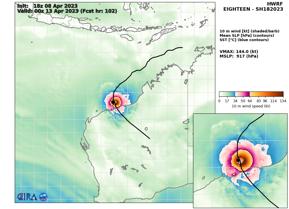TC 18S forecast to peak as a powerful CAT 4 US in 96h just before landfall East of Port Hedland//Invest 90W up-graded// 0906utc