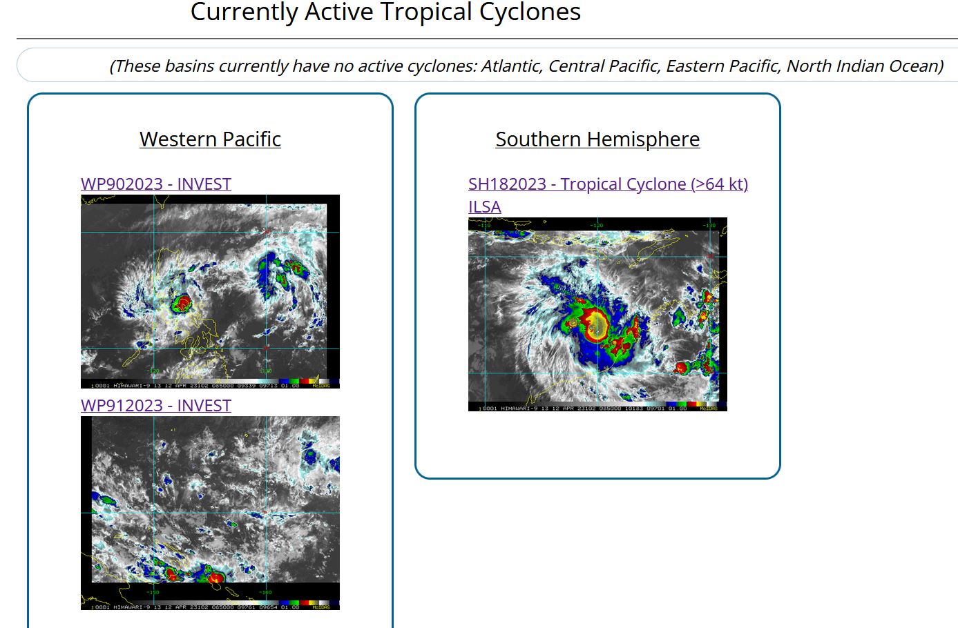 TC 18S(ILSA) set to peak at CAT 4 US by 36h landfall shortly after//Invest 90W cancelled TCFA//Invest 91W//3 Week GTHO maps//1209utc 