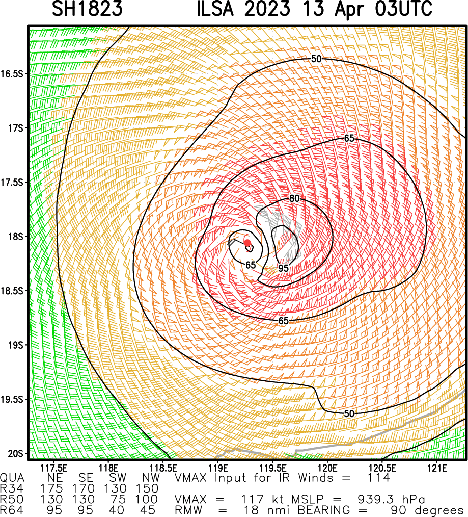 TC 18S(ILSA) to reach Super Typhoon intensity within 12hours before landfall between Pardoo and Wallal Downs(WA)//Invest 90W// 1303utc