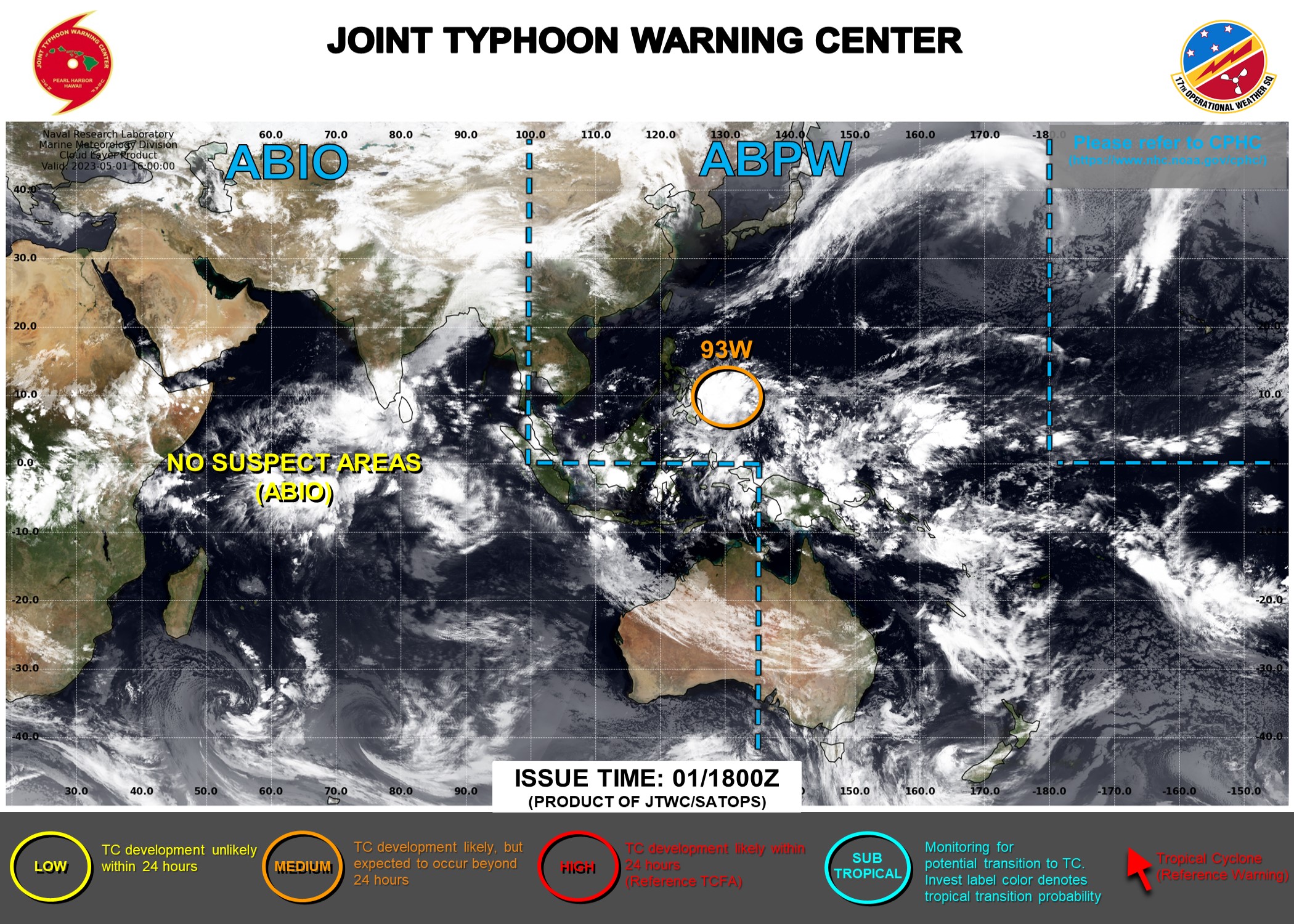 Invest 93W approaching the Philippines expected to consolidate next 72hours //Invest 90S// 0118utc