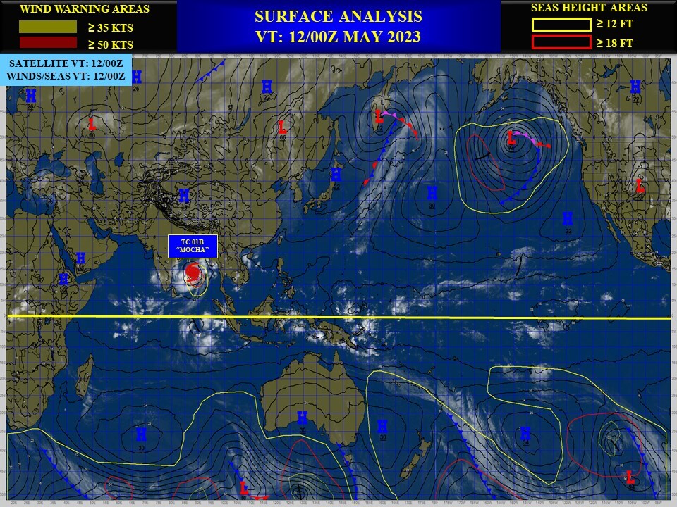 TC 01B(MOCHA) rapidly intensifying to CAT 3 US within 24h forecast landfall near Sittwe shortly after 48h// 1209utc 