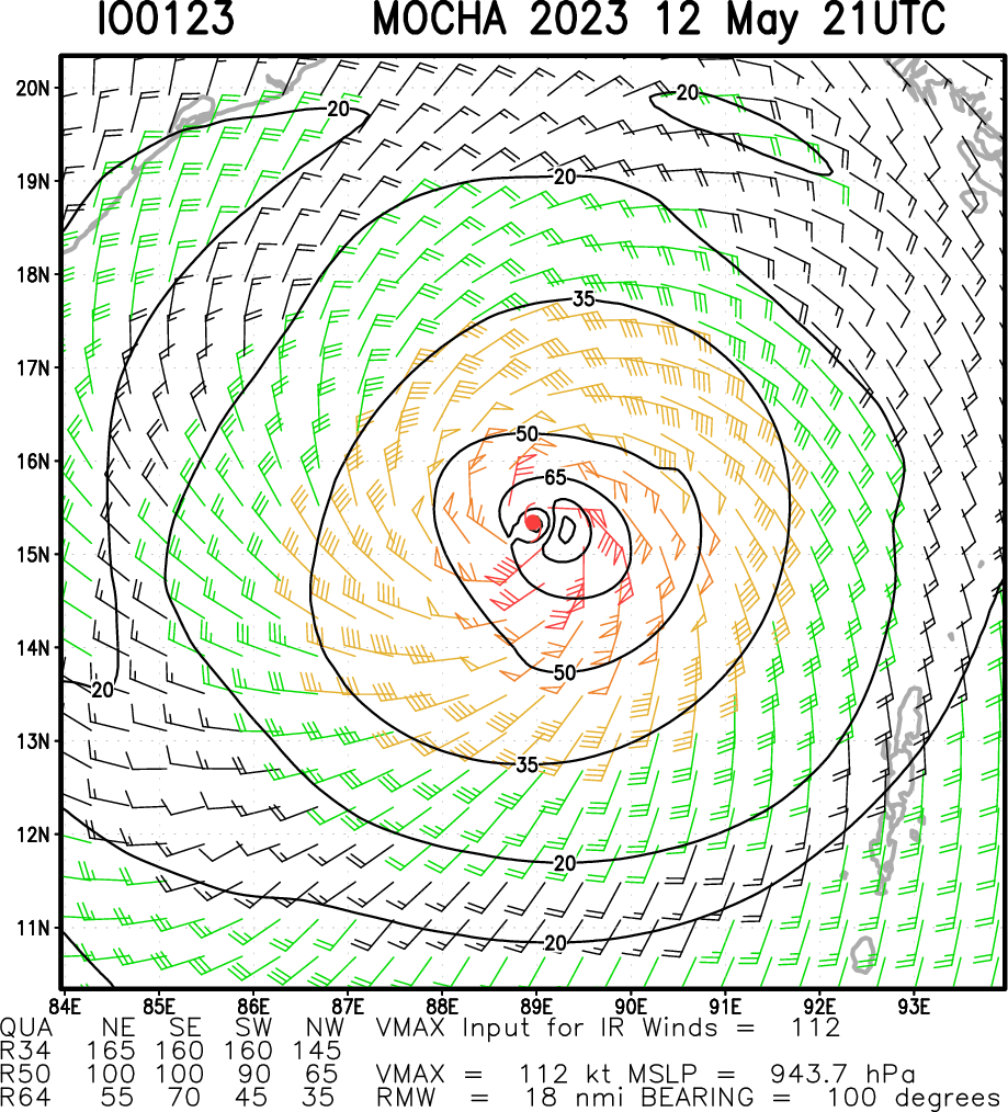 TC 01B(MOCHA) strong CAT 3 US to make landfall by 42h between COX'S BAZAR and SITTWE// Invest 92S// 1221utc
