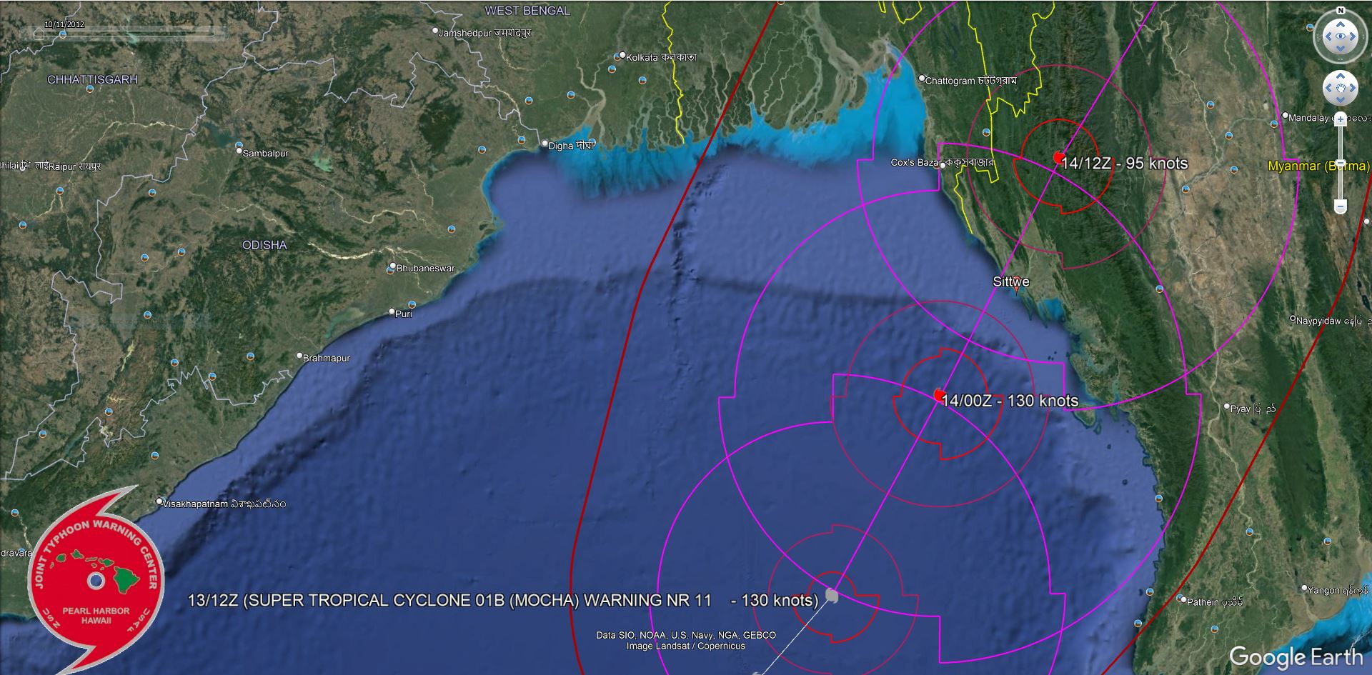 Super Cyclone 01B(MOCHA) set to make landfall within 24h between SITTWE and COX'S BAZAR//Invest 92S up-graded//1315utc