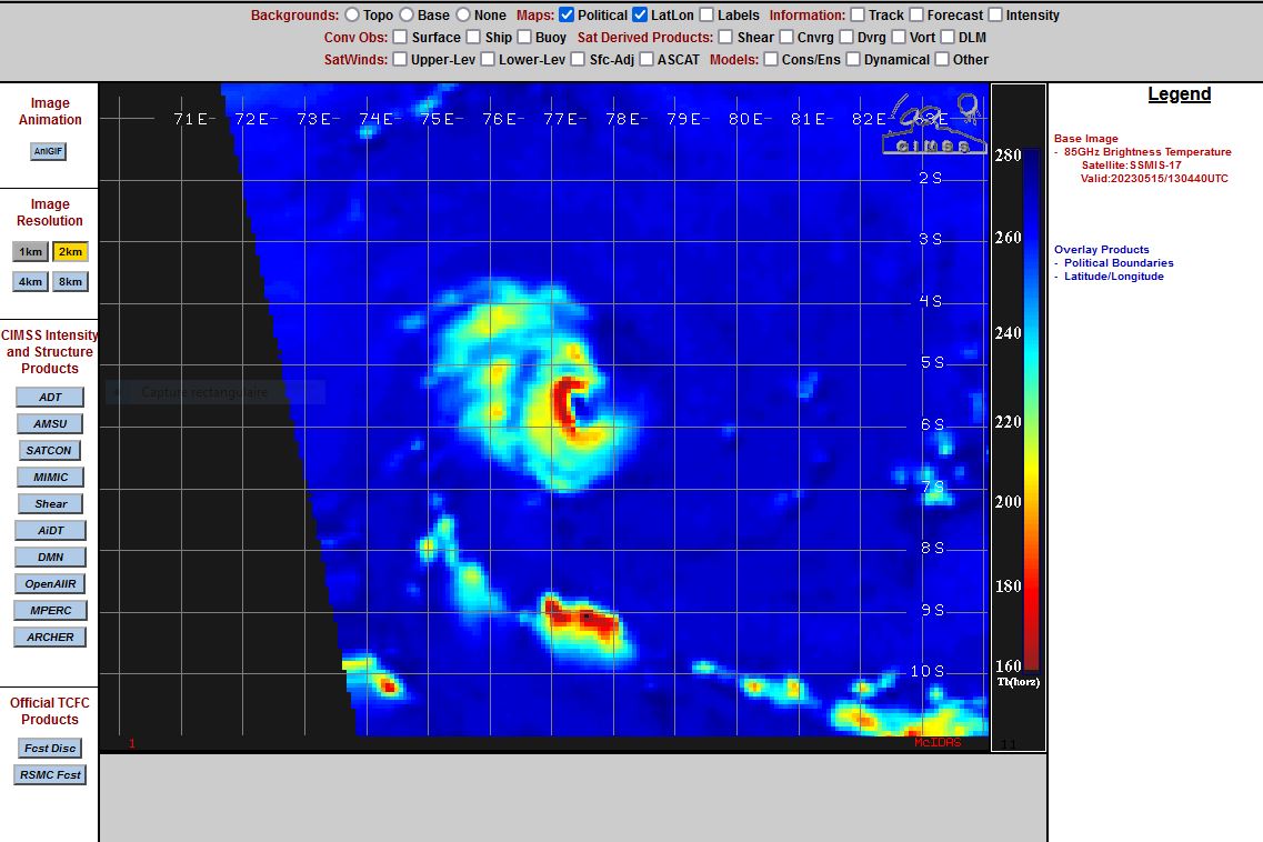 CAT 2 US 19S(FABIEN) approaching DIEGO GARCIA and intensifying// 1515utc