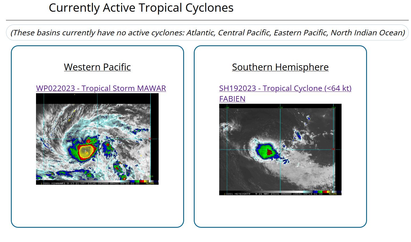 02W(MAWAR) forecast to reach CAT 2 US within 48hours approaching the Marianas//TC 19S(FABIEN)// 2109utc