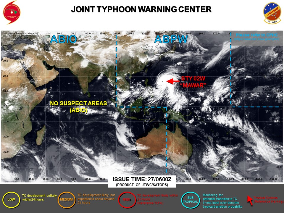 JTWC IS ISSUING 6HOURLY WARNINGS AND 3HOURLY SATELLITE BULLETINS ON STY 02W(MAWAR).