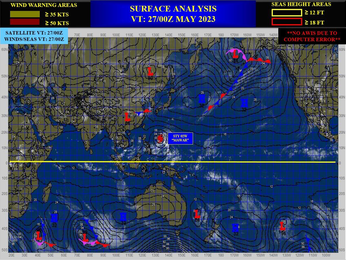 Super Typhoon 02W(MAWAR) current intensity may be under-estimated, erratic track possible after 72hours//2709UTC
