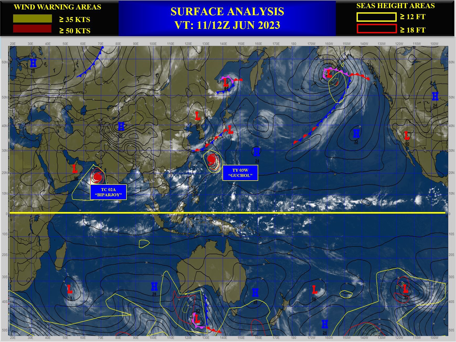 TC 02A(BIPARJOY) up-graded to CAT 3 US based on SAR//TY 03W(GUCHOL) peaked at CAT 2 US//1112utc