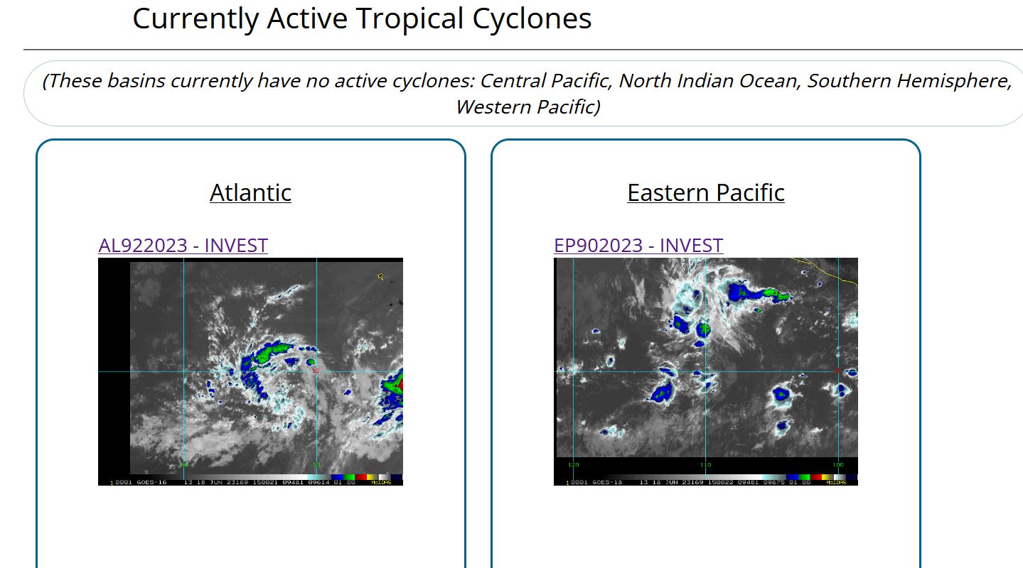 Tropical Cyclone Formation Alert issued for Invest 92L //Invest 90E//Over-land remnants of TC 02A(BIPARJOY)//1815utc