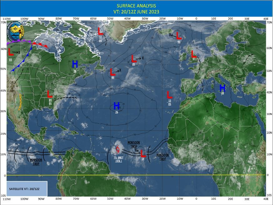 TS 03L(BRET) forecast to reach CAT 1 US by 48h approaching the Lesser Antilles//Invest 93L//02A(BIPARJOY) over-land remnants//2009UTC