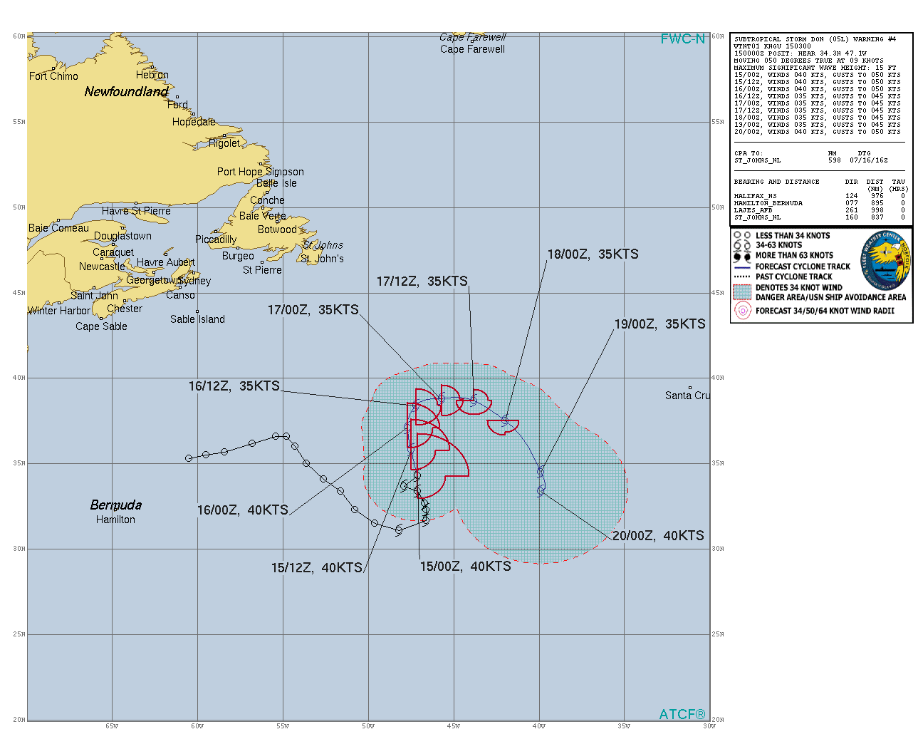South China Sea: TS 04W forecast to reach Typhoon intensity by 24h//HU 03E(CALVIN) peaked at CAT 3 US// SS 05L(DON)//1506utc