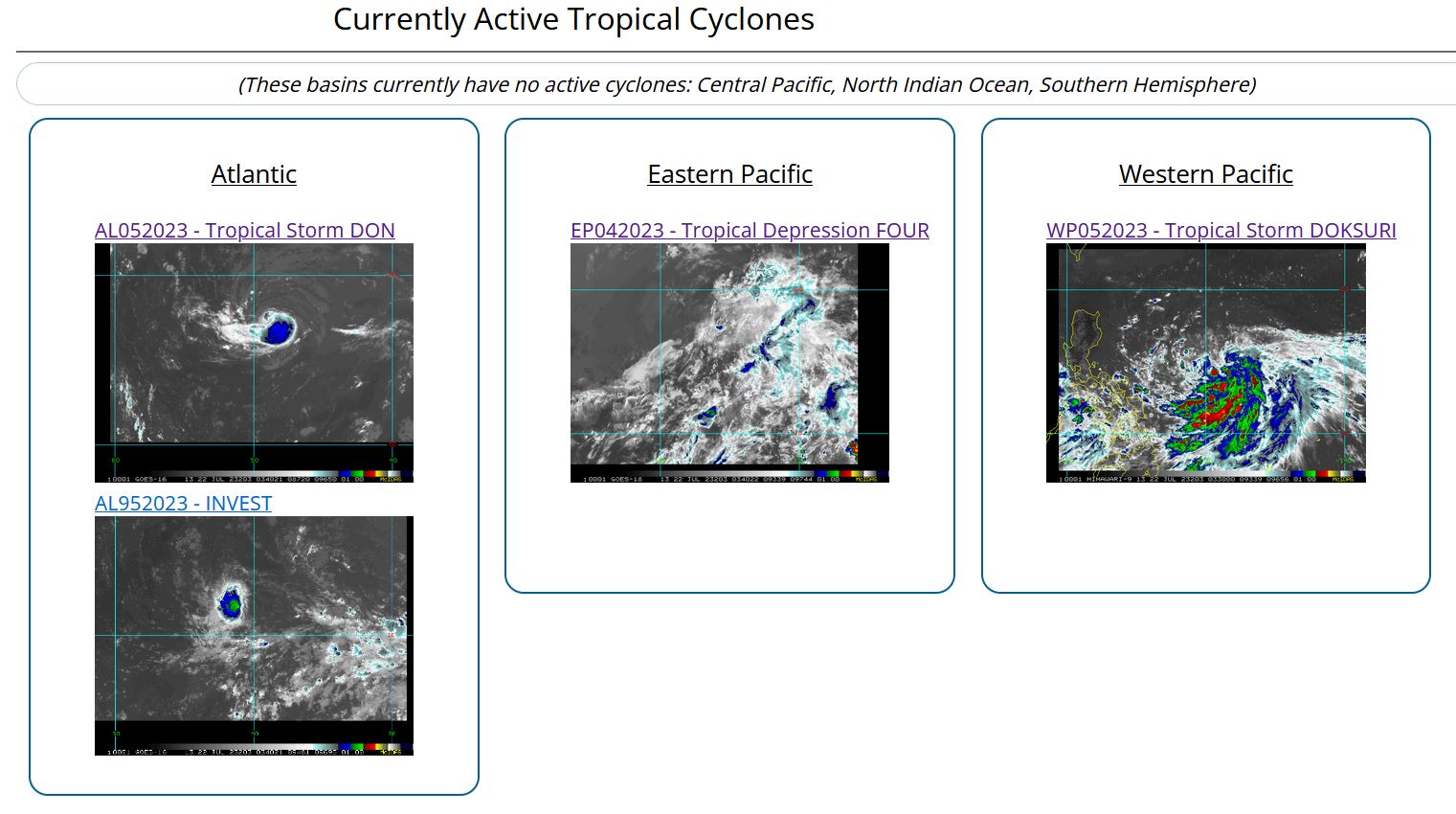 05W(DOKSURI) Typhoon intensity forecast by 36h//TD 04E//TS 05L(DON) new lease of life//Invest 98L//2203utc