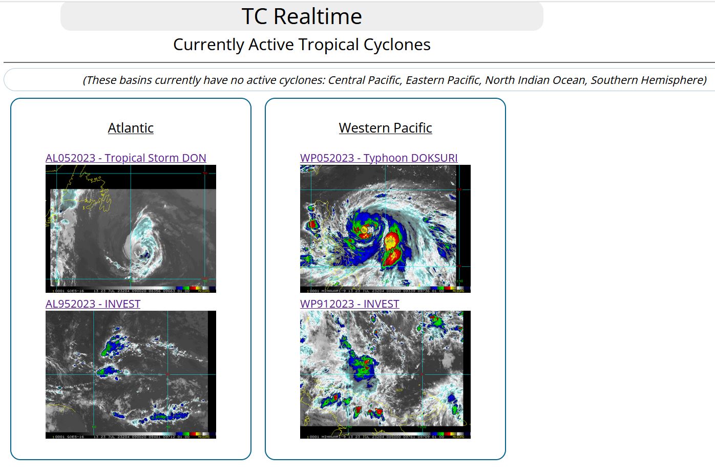 05W(DOKSURI) likely to rapidly intensify next 48h up to powerful CAT 4 US//05L(DON) peaked at CAT 1 US//Invest 91W/Invest 95L//2309utc