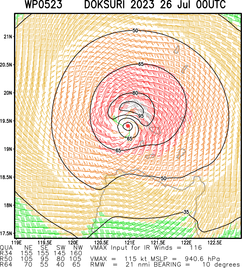 Typhoon 05W(DOKSURI) to make landfall near XIAMEN/CHINA shortly before 48h//Invest 91W//Invest 94B//2603utc