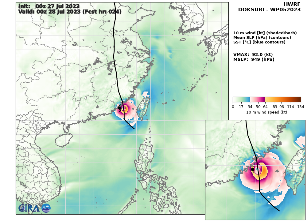 Typhoon 05W(DOKSURI) to make landfall near XIAMEN/CHINA shortly before 24h//TD 06W forecast to reach CAT 4 US by 96h//2709utc